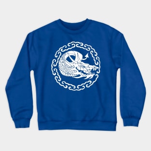 White Dragon In Clouds Crewneck Sweatshirt